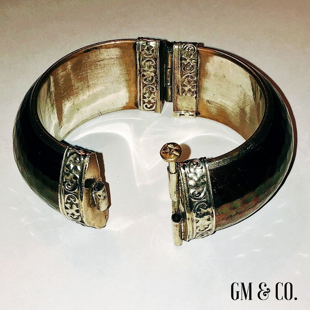 Pewter & Copper Bangle Bracelet - Picture 3 of 6